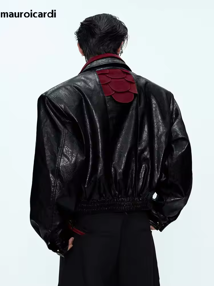 Jaqueta de Couro PU com Estamp - Streetwear Brand Clothing avaliação e preço