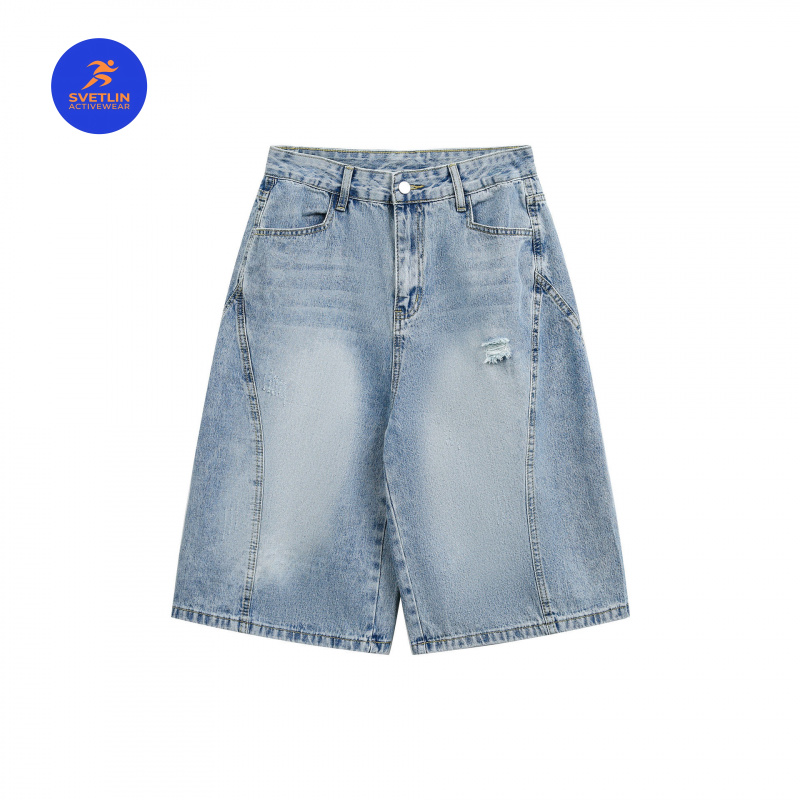 Shorts jeans de luxo MAQVOB, t - Streetwear Brand Denim avaliação e preço